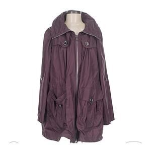 Burberry Brit Jacket Purple Maroon 3/4 Length Coat Size 10 EUC